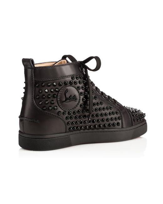 Lyst - Christian Louboutin Louis Spikes Studded High-Top Sneakers in Black for Men