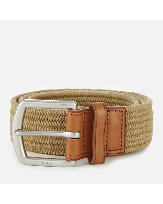 Polo Ralph Lauren Braided Fabric Stretch Belt in Brown for Men - Save ...