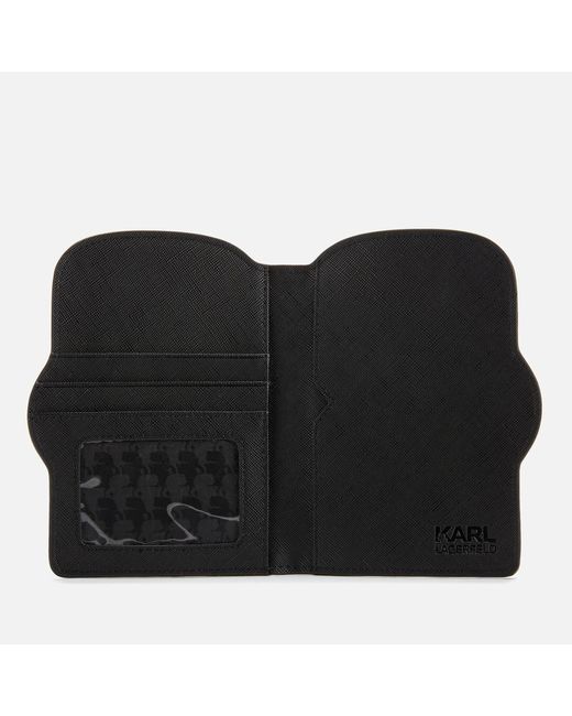 Karl Lagerfeld Leather K/ikonik Passport Holder in Black Save 26 Lyst