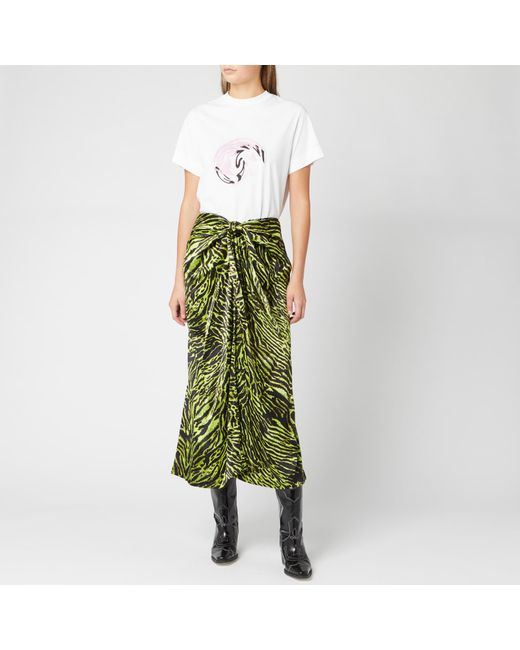 ganni silk skirt