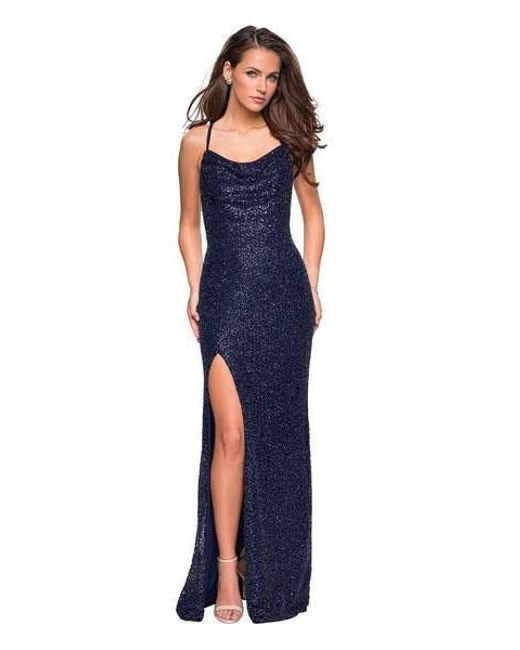 Beaded Cowl Neck Dress