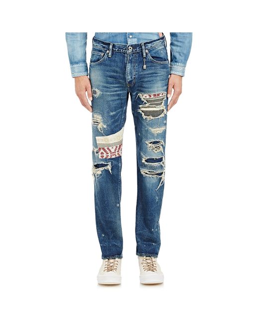 Fdmtl Men's Distressed Patchwork Jeans in Blue for Men | Lyst