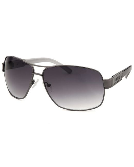 guess gunmetal mens aviator gunmetal and grey gradient lenses sunglasses silver product 0 382744838 normal