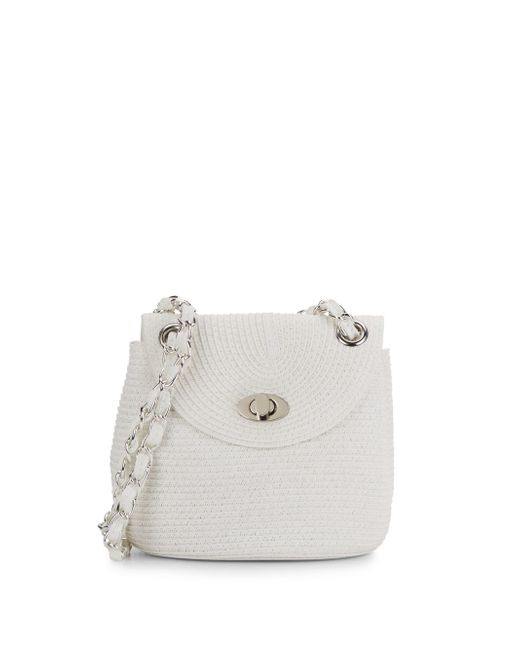 Saks fifth avenue Straw Crossbody Bag in White - Save 74% | Lyst