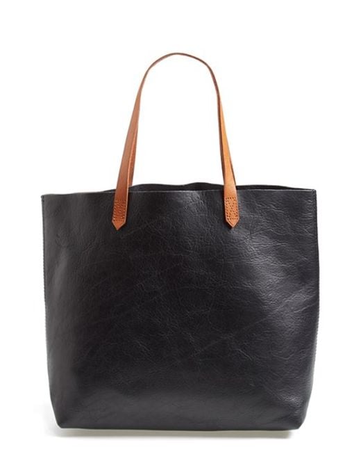 Madewell 'the Transport' Leather Tote in Black (true black) | Lyst