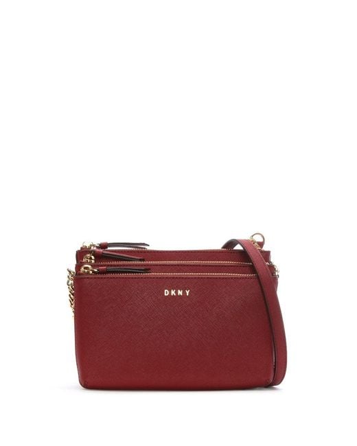 Lyst Dkny Cesaca Scarlet Saffiano Leather Triple Zip CrossBody Bag