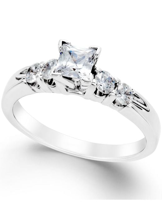 Macy&#39;s Diamond Engagement Ring (1 Ct. T.w.) In 14k White Gold in White - Save 51% | Lyst