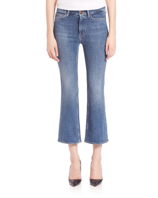 Mih jeans Marty Light-wash Cropped Flared Jeans in Blue (joa) | Lyst
