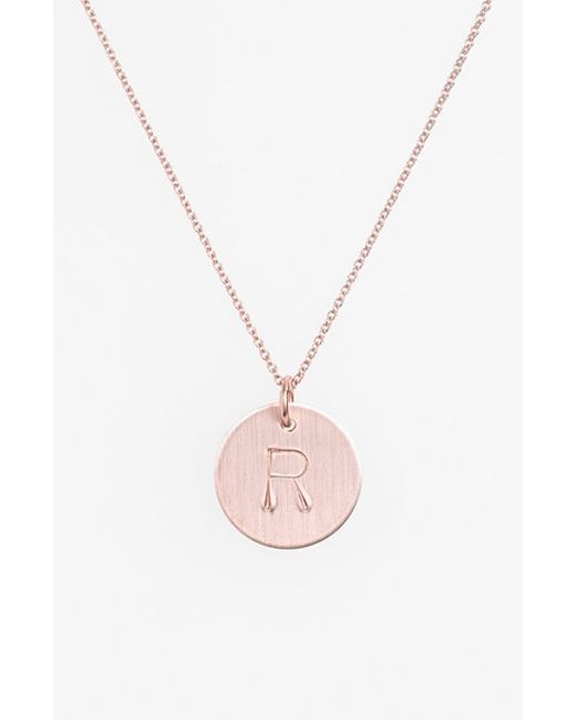 Nashelle 14k-rose Gold Fill Initial Disc Necklace in Pink | Lyst