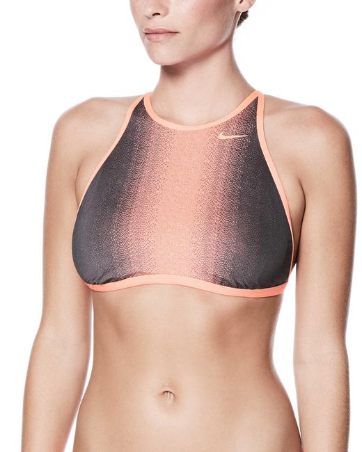 Lyst Nike Fade Sting Adjustable High Neck Bikini Top