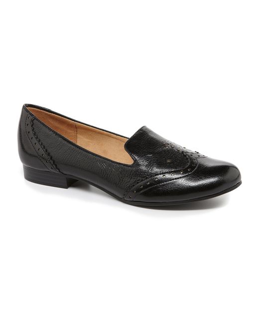Naturalizer Lerato Wingtip Leather Smoking Loafers in Black | Lyst