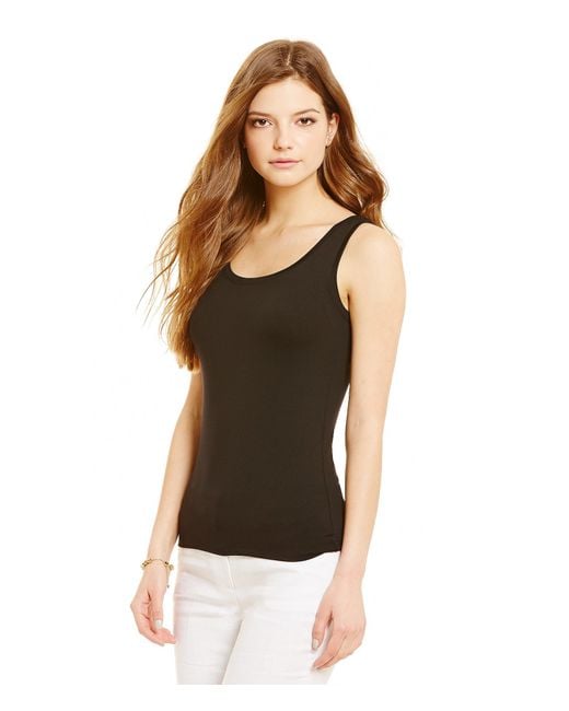 Michael michael kors Scoop Neck Knit Tank Top in Black Lyst