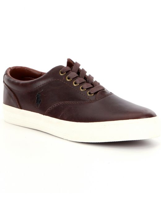 polo ralph lauren men's vaughn leather sneaker
