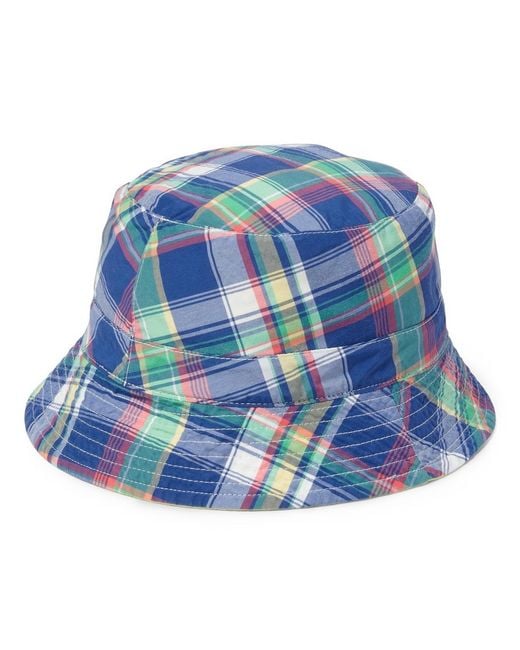 polo plaid bucket hat