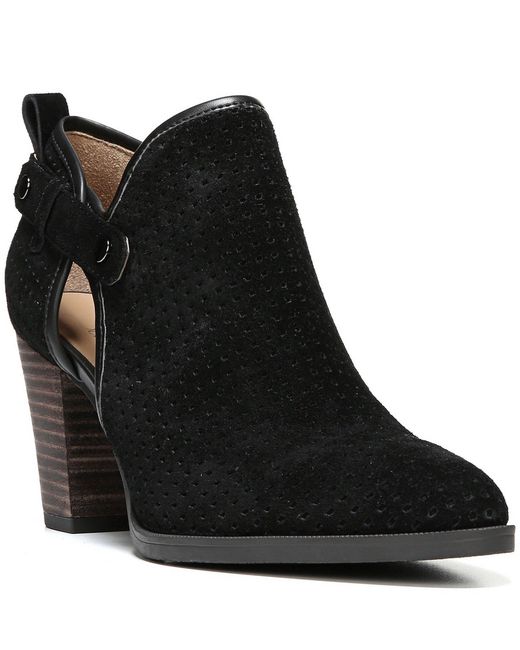 Franco sarto Dakota Side Cutout Perforated Suede Booties in Black | Lyst