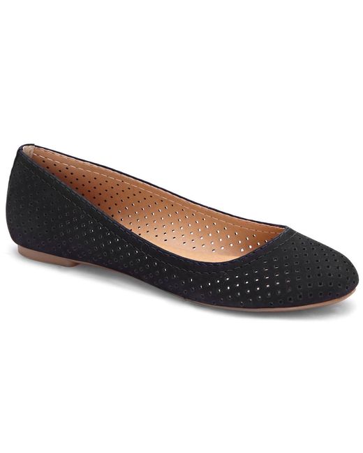 Lucky brand Everlee Perforated Nubuck Leather Slip On Ballet Flats in ...