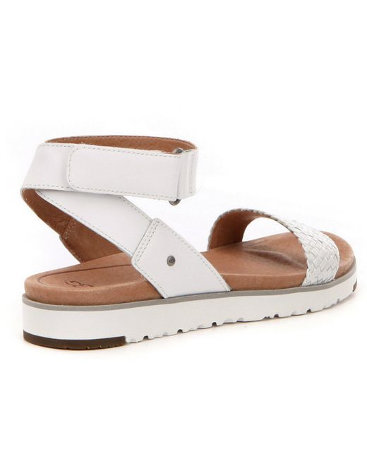 Ugg ® Laddie Leather Sandals in White | Lyst