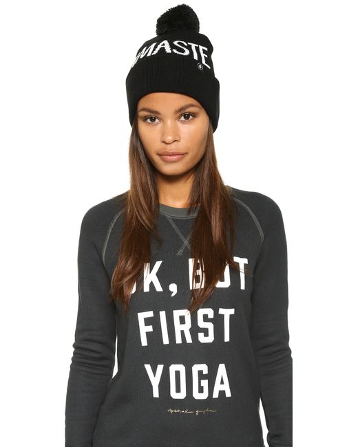 pom beanie namaste pom (Black/White) Pom Lyst Spiritual Beanie gangster in Black  Namaste