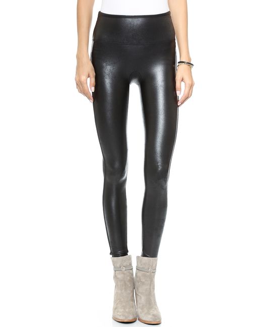 spanx faux leather joggers