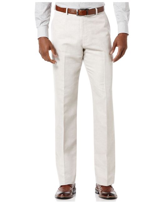 Perry ellis Big And Tall Linen Blend Pants in White for Men (Natural