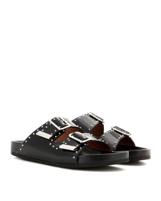Givenchy Embellished Patent Leather Sandals in Black Lyst