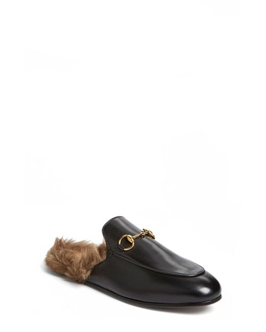 Gucci 'princetown' Slip-on Loafer in Black (BLACK/ NATURAL LEATHER) | Lyst