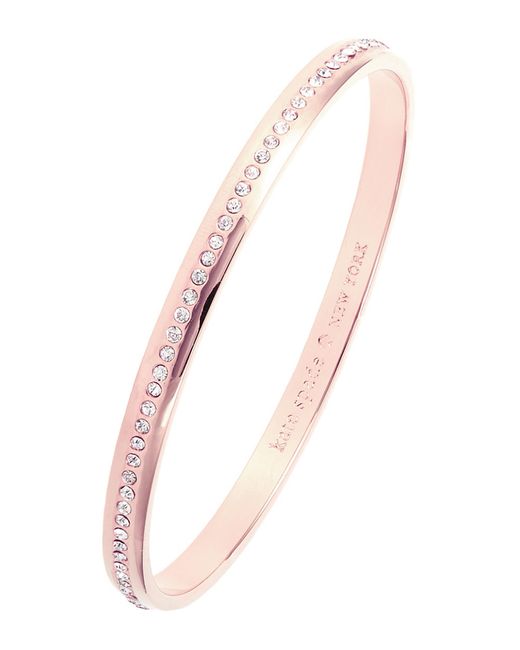 Kate spade Make Me Blush Bangle Bracelet in Pink (Clear/Rose Gold) | Lyst