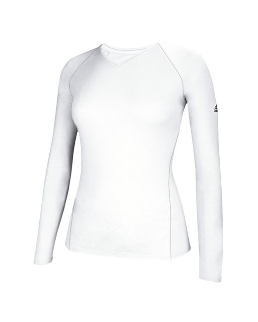 adidas Team Climalite Long Sleeve T-shirt in White - Lyst