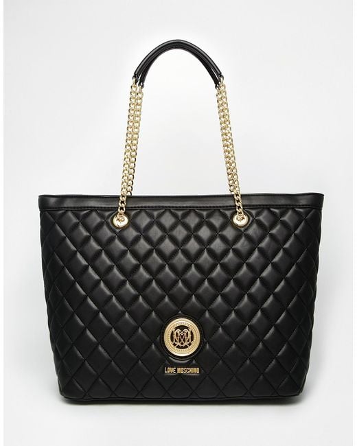 Love moschino Quilted Tote Bag In Black in Black Lyst