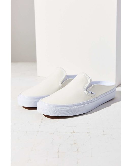 white slip on mule sneakers