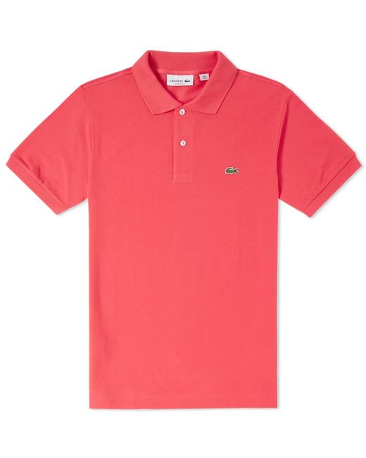 mens pink lacoste polo