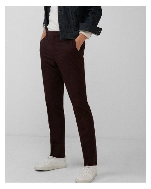 Express Slim Burgundy Dress Pant in Red for Men Lyst