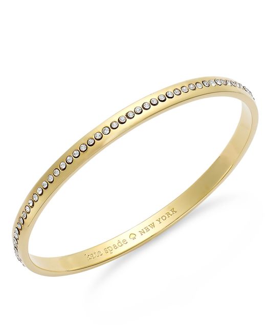 Kate spade Crystal Pave Idiom Bangle Bracelet in Gold Lyst