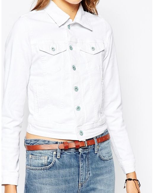 Pepe jeans Denim Jacket - White in White | Lyst