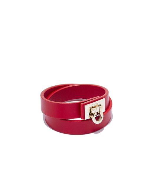 Ferragamo - Red Gancio Lock Wrap Bracelet - Lyst Ferragamo - Red Gancio Lock Wrap Bracelet - Lyst