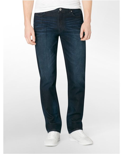 Calvin klein Jeans Slim Straight Leg Osaka Blue Wash Jeans in Blue for ...