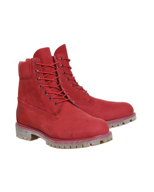 red timberland 6 inch boots