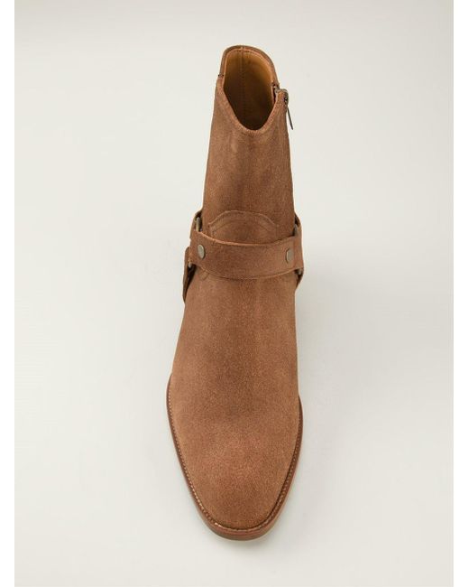 saint laurent wyatt harness boots brown