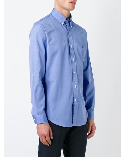 Polo ralph lauren Classic Button Up Shirt in Blue for Men | Lyst