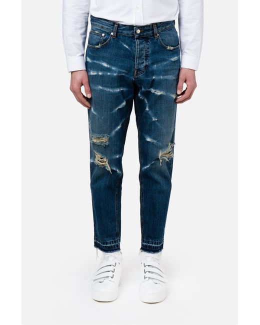 Ami Distressed Carrot Fit Jeans in Blue for Men  Lyst