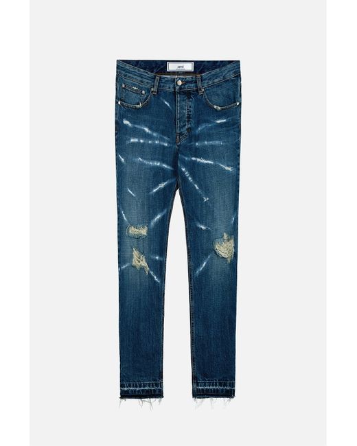 Ami Distressed Carrot Fit Jeans in Blue for Men  Lyst