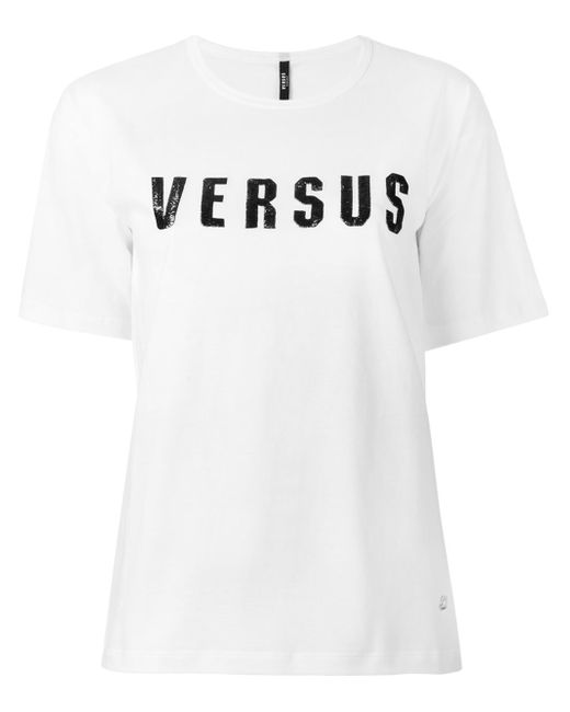 Versus Logo Print T-shirt in Black | Lyst