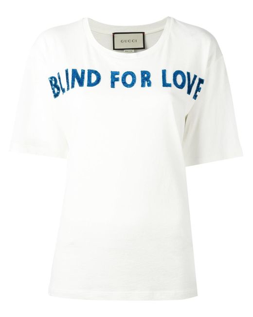 Gucci Blind For Love T-shirt in White | Lyst