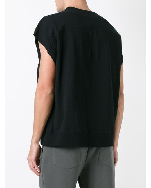 Facetasm Cut Off Sleeve Sweatshirt in Black for Men Lyst