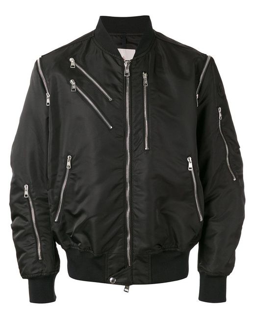 Lyst - Moncler Zip Detail Bomber Jacket in Black for Men