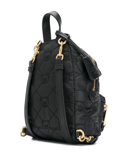 Lyst - Moschino Small Teddy Quilted Backpack in Black