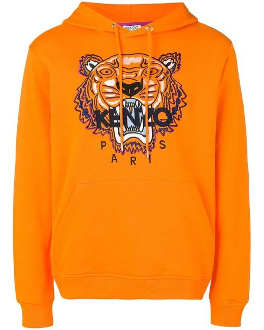 KENZO Tiger Print Hoodie in Orange for Men - Save 44% - Lyst