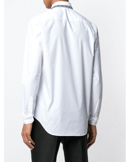 Versace Logo-tape Collar Shirt in White for Men - Save 35% - Lyst