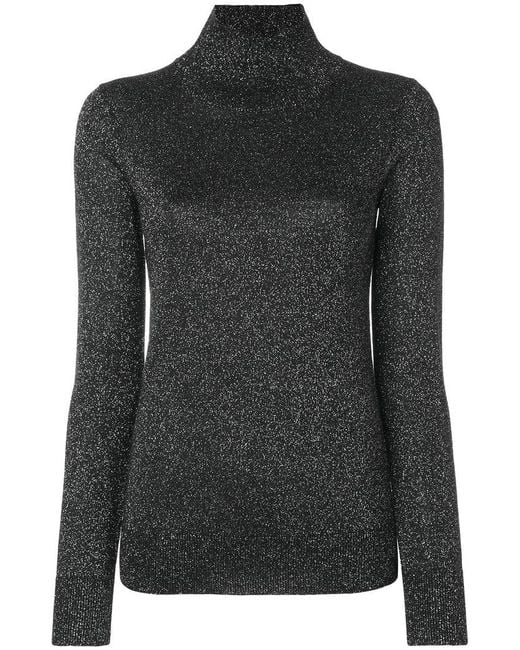 Lyst - Joseph Lurex High Neck Sweater in Black