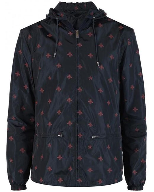 Gucci Wasp Print Windbreaker Jacket in Blue for Men - Save 9% - Lyst